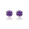 Amethyst 4mm 9K Yellow Gold Stud Earrings