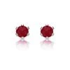 Ruby 3 X 3mm 9K White Gold Stud Earrings