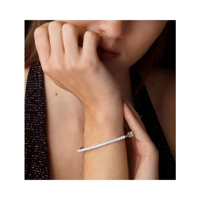 2.5ct Lab Diamond Eternity Bangle H/Si Quality Set In 9K White Gold 2 2.5ct Lab Diamond Eternity Bangle H/Si Quality Set In 9K White Gold - Image 2