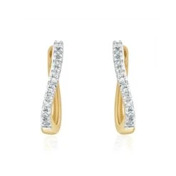 Hoop Earrings 0.11ct Diamond 9K Gold