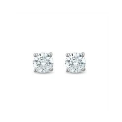 Lab Diamond Stud Earrings 0.10ct H/Si Quality In 9K White Gold - 2.4mm