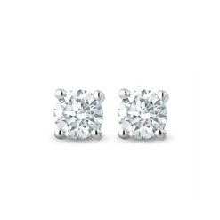 Lab Diamond Stud Earrings 0.50ct H/Si Quality In 9K White Gold - 4.2mm