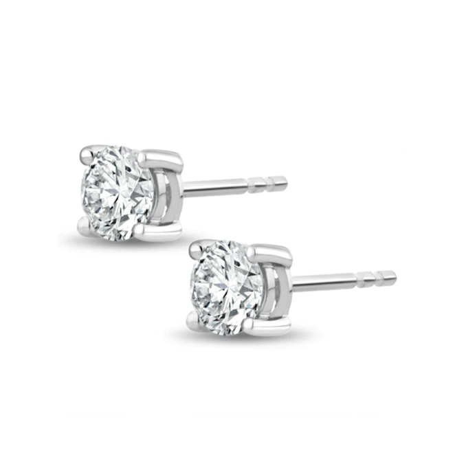 Lab Diamond Stud Earrings 0.50ct H/Si Quality In 9K White Gold - 4.2mm 2 Lab Diamond Stud Earrings 0.50ct H/Si Quality In 9K White Gold - 4.2mm - Image 2