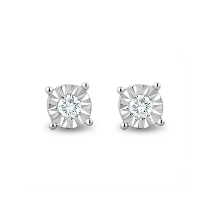 Lab Diamond Stud Earrings 5mm 0.10ct H/Si In 925 Silver 1 Lab Diamond Stud Earrings 5mm 0.10ct H/Si In 925 Silver
