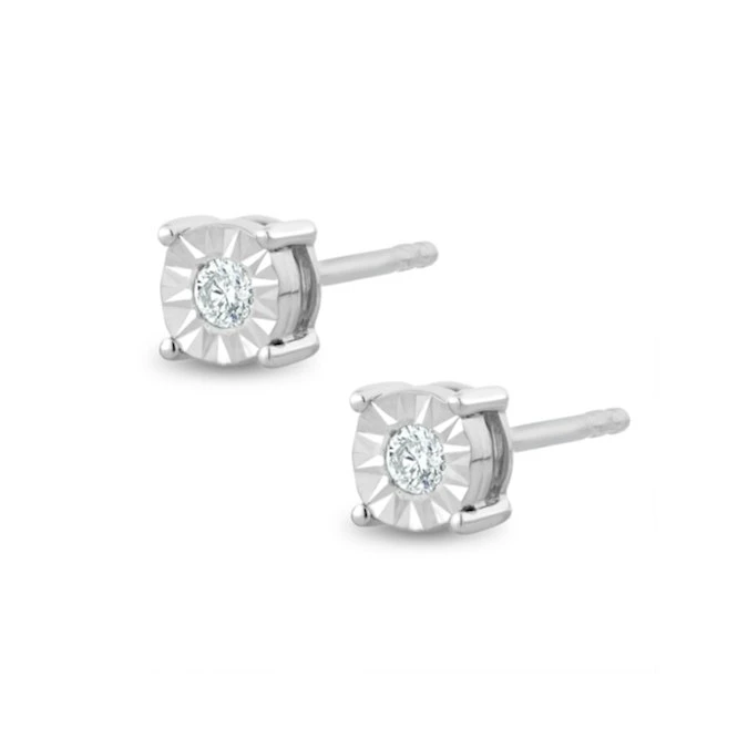 Lab Diamond Stud Earrings 5mm 0.10ct H/Si In 925 Silver 2 Lab Diamond Stud Earrings 5mm 0.10ct H/Si In 925 Silver - Image 2