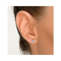 Blue Topaz 4mm 9K Yellow Gold Stud Earrings 8 Blue Topaz 4mm 9K Yellow Gold Stud Earrings -The Diamond Store B3506 v2 1