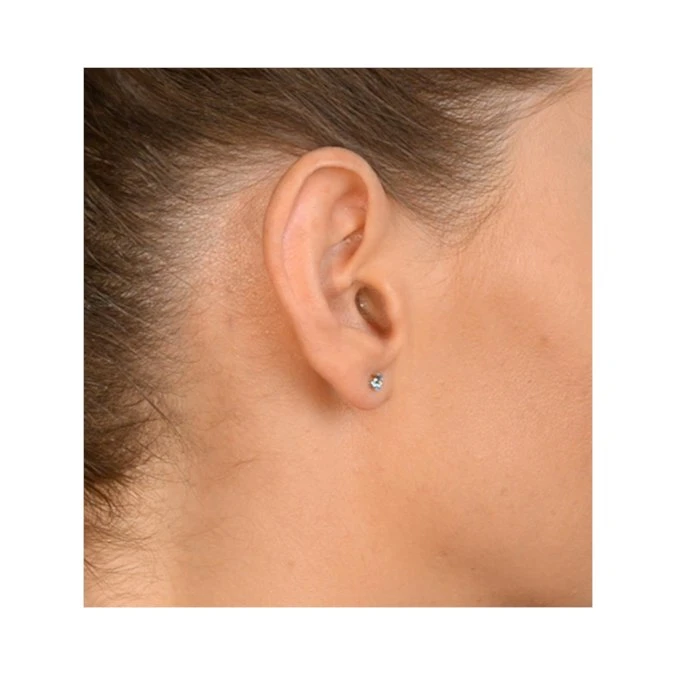 Blue Topaz 4mm 9K Yellow Gold Stud Earrings 4 Blue Topaz 4mm 9K Yellow Gold Stud Earrings - Image 4