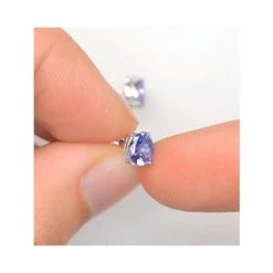 Tanzanite 5 X 4mm (0.70ct) 9K White Gold Earrings -The Diamond Store B3612 v1