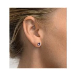 Tanzanite 5 X 4mm (0.70ct) 9K White Gold Earrings -The Diamond Store B3612 v2