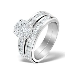 Matching Diamond Engagement And Wedding Ring 1.46ct Platinum