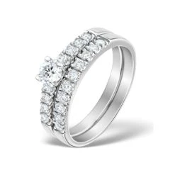 Matching Diamond Engagement And Wedding Ring 0.66ct Platinum