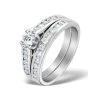 Matching Diamond Engagement And Wedding Ring 0.86ct 18K Gold
