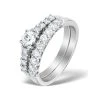Matching Diamond Engagement And Wedding Ring 0.96ct Platinum