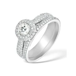 Matching Lab Diamond Engagement - Wedding Ring 1.50ct SI1 18K White Gold