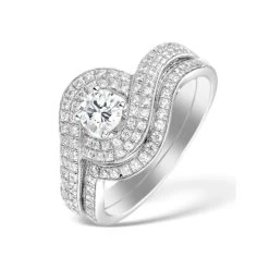 Matching Lab Diamond Engagement - Wedding Ring 1.25ct SI1 18K White Gold