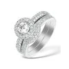 Matching Lab Diamond Engagement - Wedding Ring 1.50ct SI1 18K White Gold
