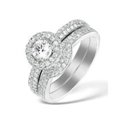 Matching Lab Diamond Engagement - Wedding Ring 1.50ct SI1 18K White Gold