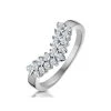 Lab Diamond Wishbone Ring 0.45ct In 9K White Gold