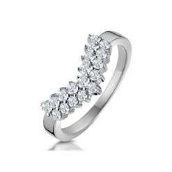 Lab Diamond Wishbone Ring 0.45ct In 9K White Gold