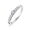 Sidestone Engagement Ring With 0.33ct Of Diamonds Set In 9K White Gold
