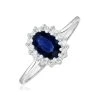 Sapphire 0.95ct And Diamond 9K White Gold Ring