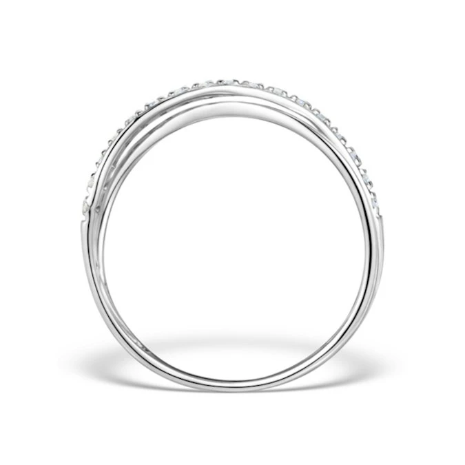 Black Diamond And Lab Diamond Crossover Ring 0.09ct In 925 Silver 2 Black Diamond And Lab Diamond Crossover Ring 0.09ct In 925 Silver - Image 2