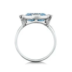 Blue Topaz And Diamond Stellato Ring 0.03ct In 9K White Gold -The Diamond Store C3758 s