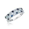 Blue Topaz Sapphire And Diamond Stellato Ring In 9K White Gold