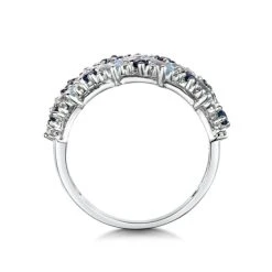 Blue Topaz Sapphire And Diamond Stellato Ring In 9K White Gold -The Diamond Store C3761 s