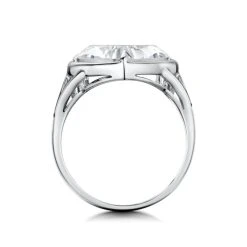 White Topaz And Diamond Stellato Ring 0.02ct In 9K White Gold -The Diamond Store C3764 s