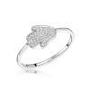 Stellato Collection Hamsa Diamond Ring 0.09ct In 9K White Gold
