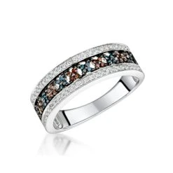 Stellato Collection Multi Colour Diamond Ring 0.23ct In 9K White Gold