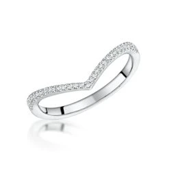 Stellato Collection Diamond Wishbone Ring 0.12ct In 9K White Gold