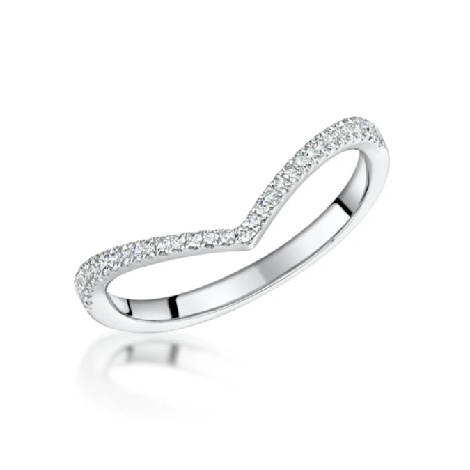 Stellato Collection Diamond Wishbone Ring 0.12ct In 9K White Gold 1 Stellato Collection Diamond Wishbone Ring 0.12ct In 9K White Gold