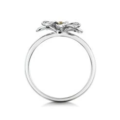 Blue Sapphire Yellow Sapphire And Diamond Stellato Ring 9K White Gold -The Diamond Store C3780 s