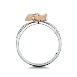 Shell And Diamond Stellato Ring 0.06ct In 9K White Gold -The Diamond Store C3792 s