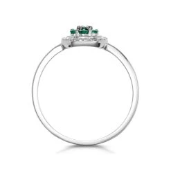 0.16ct Emerald And Diamond Ring In 9K White Gold - Stellato Collection -The Diamond Store C3809 02