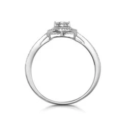 Masami Pear Shaped Pave Lab Diamond Engagement Ring 0.15ct 925 Sterling Silver -The Diamond Store C3811 02 1