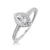 Masami Marquise Diamond Engagement Ring Halo Pave Set In 9K White Gold