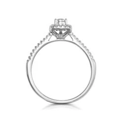 Masami Lab Diamond Halo Engagement Ring 0.25ct Pave Set In 925 Sterling Silver -The Diamond Store C3813 02 1