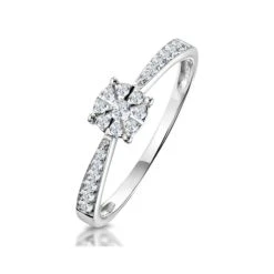 Masami Lab Diamond Engagement Ring 0.20ct Pave Set In 925 Sterling Silver