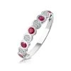 Stellato Ruby And Diamond Eternity Ring In 9K White Gold