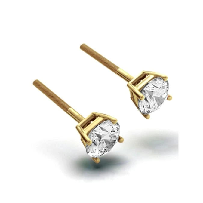 Diamond Stud Earrings 5.1mm 18K Gold - 1CT - Premium 2 Diamond Stud Earrings 5.1mm 18K Gold - 1CT - Premium - Image 2