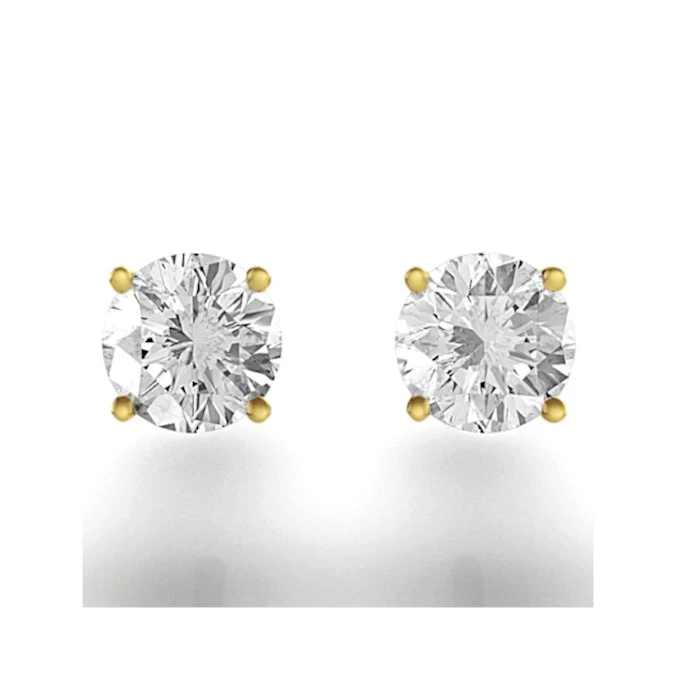 Diamond Stud Earrings 5.1mm 18K Gold - 1CT - Premium 4 Diamond Stud Earrings 5.1mm 18K Gold - 1CT - Premium - Image 4