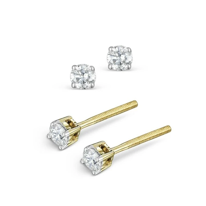 Diamond Stud Earrings 3mm 18K Gold - 0.20CT - Premium 2 Diamond Stud Earrings 3mm 18K Gold - 0.20CT - Premium - Image 2