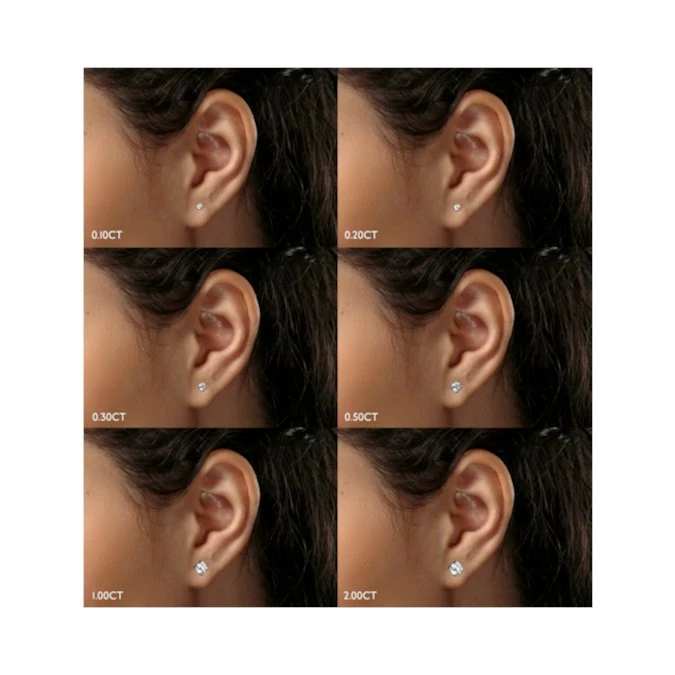 Lab Diamond Stud Earrings 0.50ct H/Si Quality In 9K White Gold - 4.2mm 4 Lab Diamond Stud Earrings 0.50ct H/Si Quality In 9K White Gold - 4.2mm - Image 4