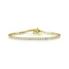 2CT Tennis Bracelet Lab Diamonds Claw Set In 9K Yellow Gold