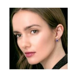 Tanzanite And Diamond Earrings 7 X 5mm In 18K White Gold -The Diamond Store DCE08 TZWh 2