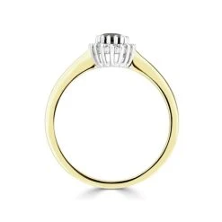 Sapphire 6 X 4mm And Diamond 9K Gold Ring -The Diamond Store DCR08 Ss