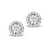 Ella Halo Lab Diamond Earrings Set In 18K White Gold 0.84ct G/Vs